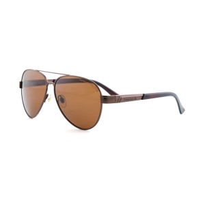 Чоловічі сонцезахисні окуляри Класика 12628 коричневі з коричневою лінзою 