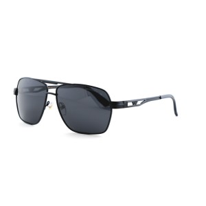 Мужские сонцезащитные очки Классика 12638 чёрные с чёрной линзой 