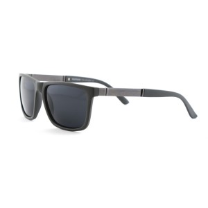 Мужские сонцезащитные очки Классика 12639 серые с чёрной линзой 