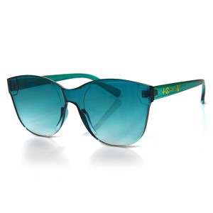 Женские сонцезащитные очки 10485 зелёные с зеленой линзой 