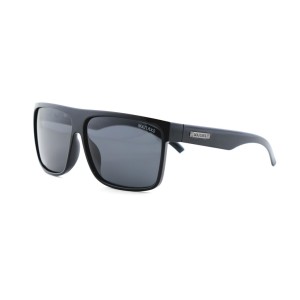 Мужские сонцезащитные очки 12653 чёрные с чёрной линзой 