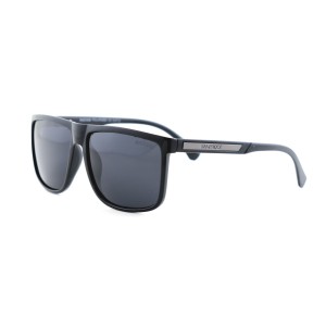 Мужские сонцезащитные очки 12656 чёрные с чёрной линзой 