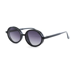 Мужские сонцезащитные очки 12700 чёрные с темно-сиреневой линзой 