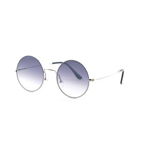 Чоловічі сонцезахисні окуляри 12708 срібні з темно-бузковою лінзою 