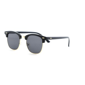 Мужские сонцезащитные очки 12711 чёрные с чёрной линзой 