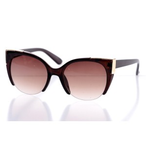 Женские сонцезащитные очки Классика 10209 коричневые с коричневой линзой 