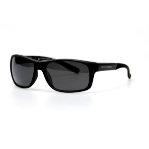 Мужские сонцезащитные очки 10923 чёрные с чёрной линзой 