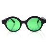 Іміджеві сонцезахисні окуляри 10493 чорні з зеленою лінзою 