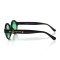 Іміджеві сонцезахисні окуляри 10493 чорні з зеленою лінзою . Photo 3