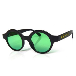 Имиджевые сонцезащитные очки 10493 черные с зеленой линзой 