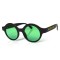Имиджевые сонцезащитные очки 10493 черные с зеленой линзой . Photo 1