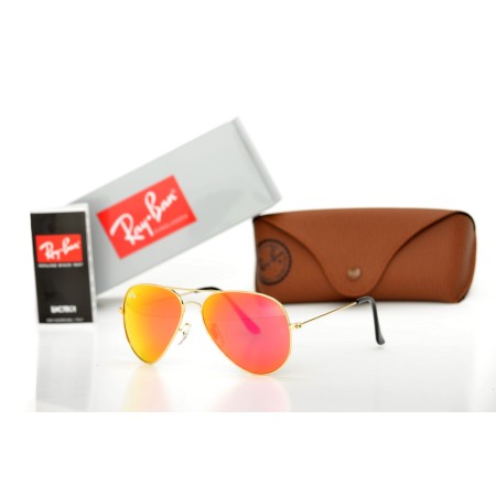 Ray Ban Original сонцезахисні окуляри 9304 золоті з оранжевою лінзою 