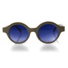 Женские сонцезащитные очки 10494 серые с синей линзой 