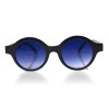 Женские сонцезащитные очки 10495 черные с синей линзой 