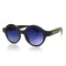 Женские сонцезащитные очки 10495 черные с синей линзой . Photo 1