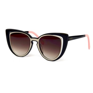 Fendi сонцезащитные очки 12409 чёрные с коричневой линзой 