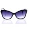 Женские сонцезащитные очки Классика 10277 чёрные с синий линзой . Photo 2