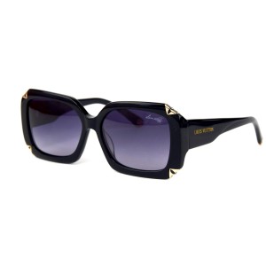 Louis Vuitton сонцезащитные очки 12283 чёрные с сиреневой линзой 