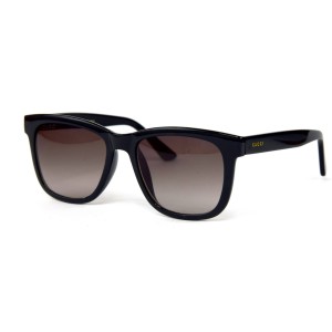 Gucci сонцезащитные очки 12433 чёрные с коричневой линзой 