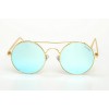 Жіночі сонцезахисні окуляри 9231 золоті з синьою лінзою 