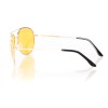 Водительские сонцезащитные очки авиатор 3032 металлик с жёлтой линзой 