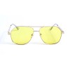 Женские сонцезащитные очки Капли 12793 золотые с жёлтой линзой 