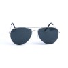 Жіночі сонцезахисні окуляри Краплі 12877 срібні з чорною лінзою 
