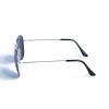 Женские сонцезащитные очки Капли 12877 серебряные с чёрной линзой 