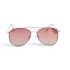 Жіночі сонцезахисні окуляри Краплі 12895 золоті з рожевою лінзою 