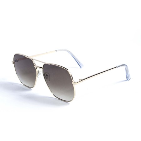Женские сонцезащитные очки Капли 13065 золотые с коричневой линзой 