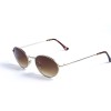 Женские сонцезащитные очки Капли 13166 золотые с коричневой линзой 