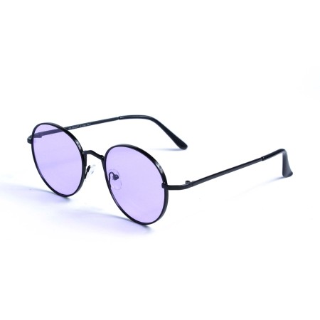 Жіночі сонцезахисні окуляри Краплі 13175 чорні з фіолетовою лінзою 
