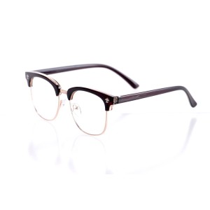Имиджевые сонцезащитные очки 10381 коричневые с прозрачной линзой 