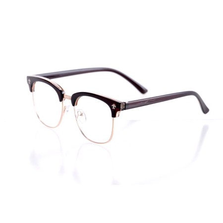 Іміджеві сонцезахисні окуляри 10381 коричневі з прозорою лінзою 