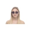 Женские сонцезащитные очки 10750 чёрные с фиолетовой линзой 