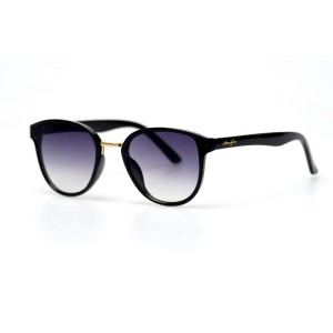 Женские сонцезащитные очки 10750 чёрные с фиолетовой линзой 