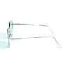 Имиджевые сонцезащитные очки 12715 серебряные с зелёной линзой 