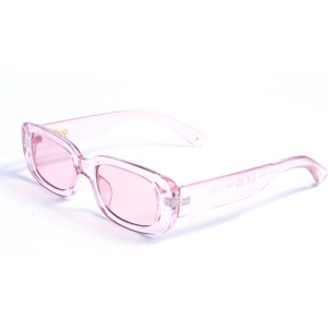 Имиджевые сонцезащитные очки 12789 розовые с розовой линзой 