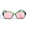 Іміджеві сонцезахисні окуляри 12814 зелені з рожевою лінзою 