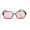 Имиджевые сонцезащитные очки 12814 зелёные с розовой линзой . Photo 2