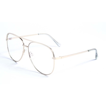 Іміджеві сонцезахисні окуляри 12840 золоті з прозорою лінзою 
