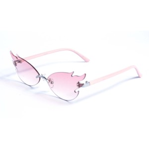 Имиджевые сонцезащитные очки 12894 розовые с розовой линзой 