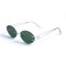 Имиджевые сонцезащитные очки 12904 серебряные с зелёной линзой . Photo 1