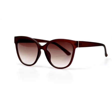 Женские сонцезащитные очки 10752 коричневые с коричневой линзой 