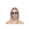Женские сонцезащитные очки 10753 чёрные с фиолетовой линзой 
