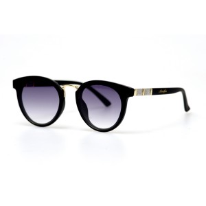Жіночі сонцезахисні окуляри 10753 чорні з фіолетовою лінзою 