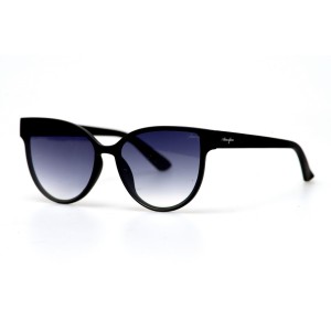 Жіночі сонцезахисні окуляри 10754 чорні з синьою лінзою 