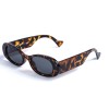 Женские сонцезащитные очки 12716 леопардовые с чёрной линзой 