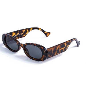 Жіночі сонцезахисні окуляри 12716 леопардові з чорною лінзою 