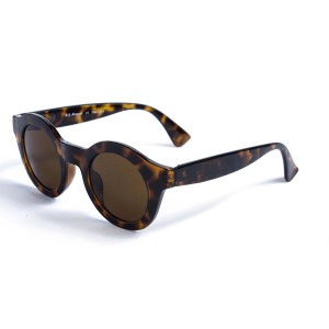 Женские сонцезащитные очки 12731 леопардовые с коричневой линзой 